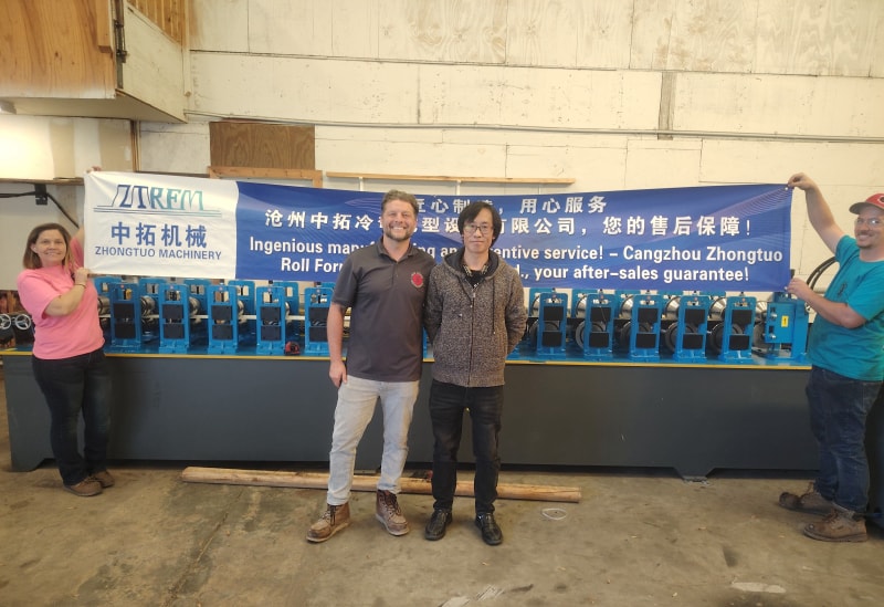 滄州中拓再創(chuàng)佳績彩鋼瓦滴水檐設備在美國佛羅里達成功投產運行穩(wěn)定